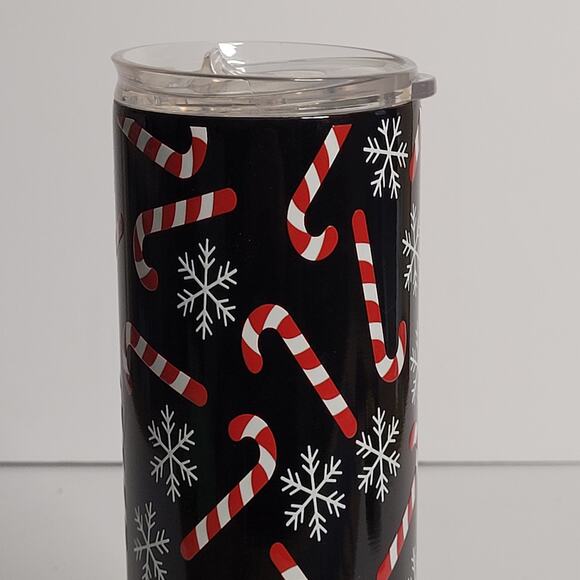 20oz Thermal Cup with Candy Cane & Snowflake Design - Picture 9 of 13